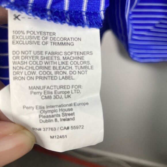 Mens PGA Tour Golf Polo Shirt Short Sleeve Striped 2XL Blue White Polyester - Picture 7 of 8